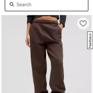 lululemon athletica espresso brown track pants with elastic waist.